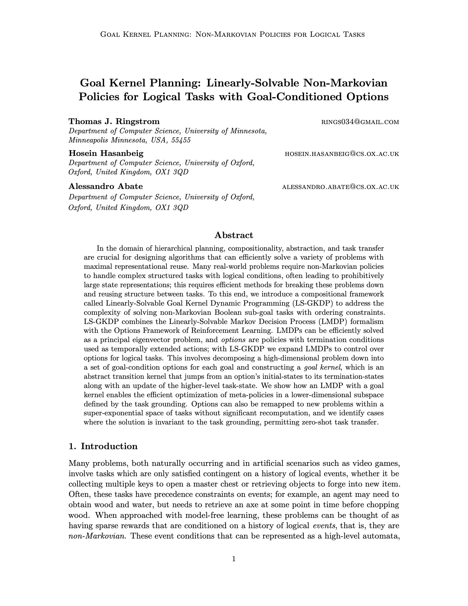 Goal Kernel Planning paper
